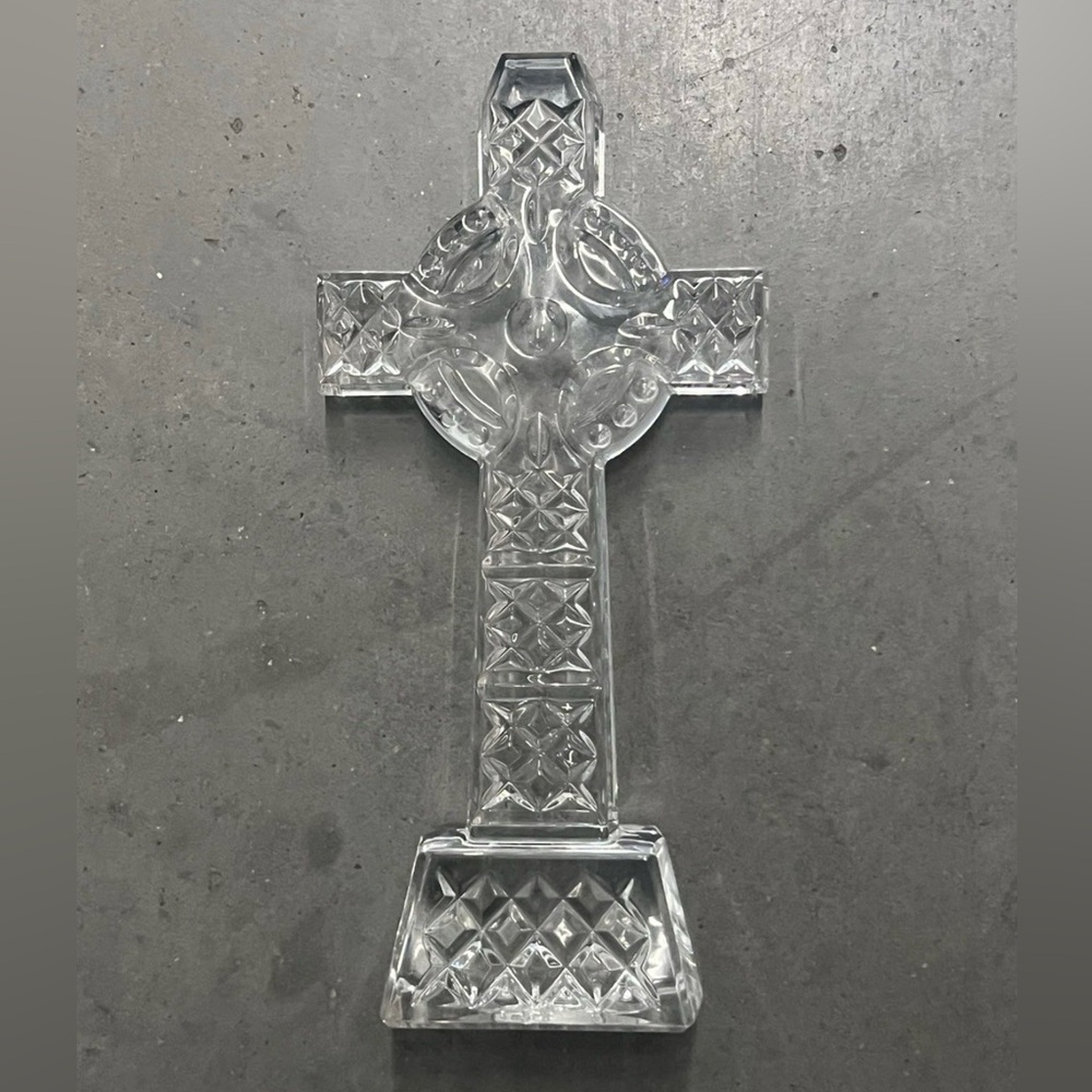 Waterford Crystal 8” Celtic Cross Sculpture - Signed
